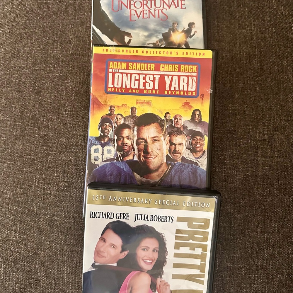 DVD Movie Collection: Lemony Snicket, The Longest Yard, Pretty Woman